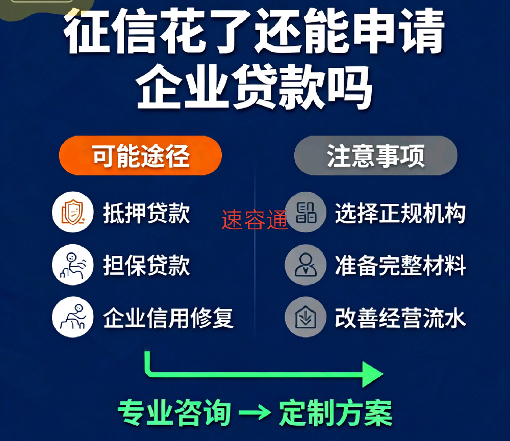 征信花了还能申请企业贷款吗？征信花了如何提高贷款审批通过率？