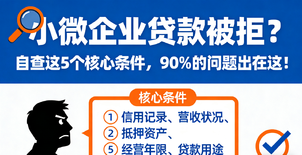 小微企业贷款被拒？自查这5个核心条件，90%的问题出在这！