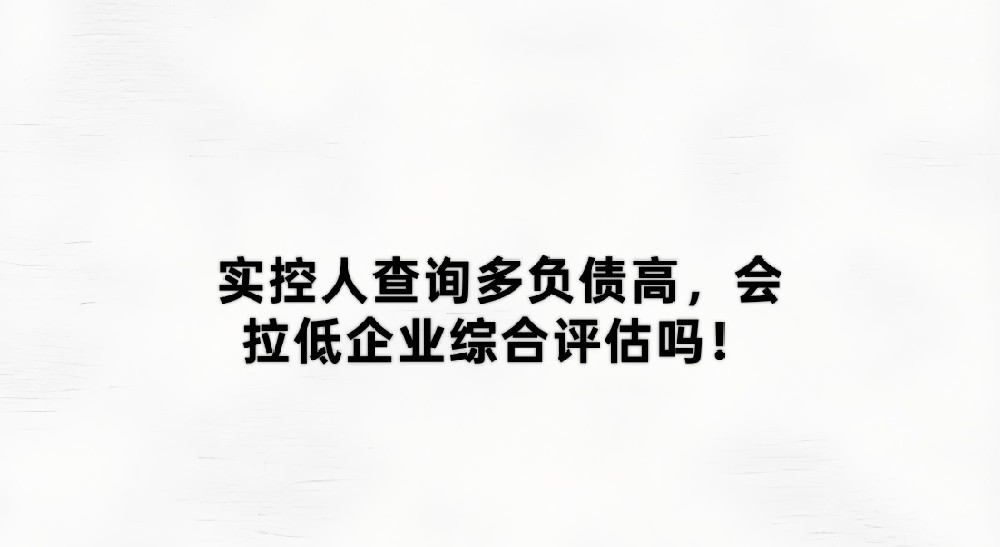 实控人查询多负债高,会拉低企业综合评估吗!