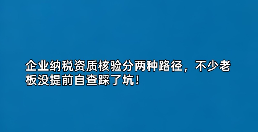 企业纳税资质核验分两种路径,不少老板没提前自查踩了坑!