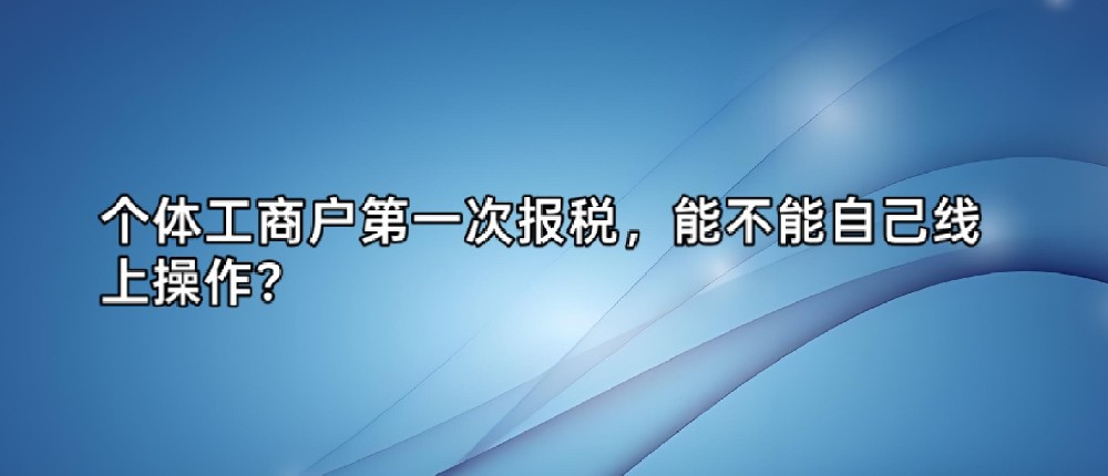 个体工商户第一次报税,能不能自己线上操作?