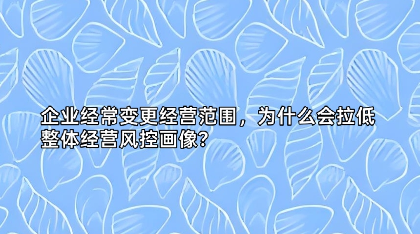 企业经常变更经营范围,为什么会拉低整体经营风控画像?