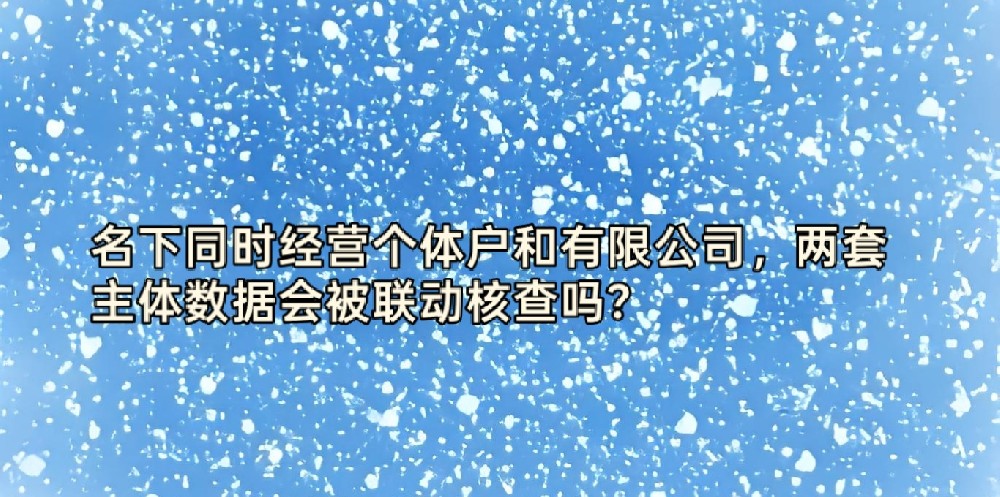 名下同时经营个体户和有限公司,两套主体数据会被联动核查吗?