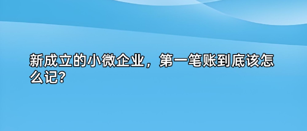新成立的小微企业，第一笔账到底该怎么记？